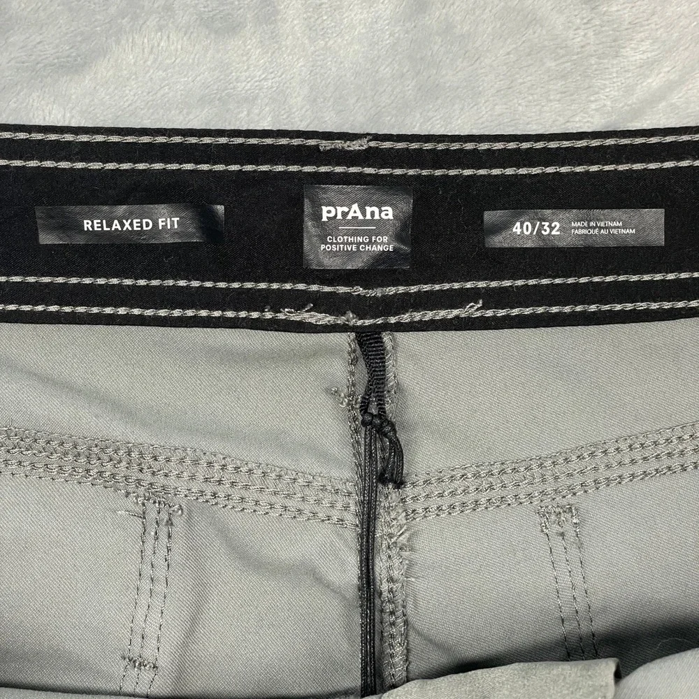 Prana Zion Pants Mens 40x32 Gray Relaxed Fit Straight Leg Hiking Cargo New